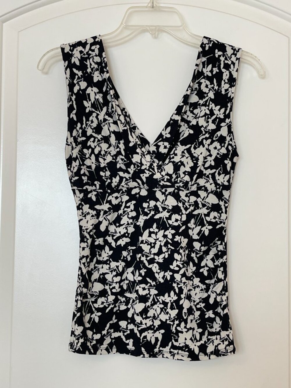 The Limited Stretch Knit Tank Top Blouse Black Beige Off White XS Vintage Y2K